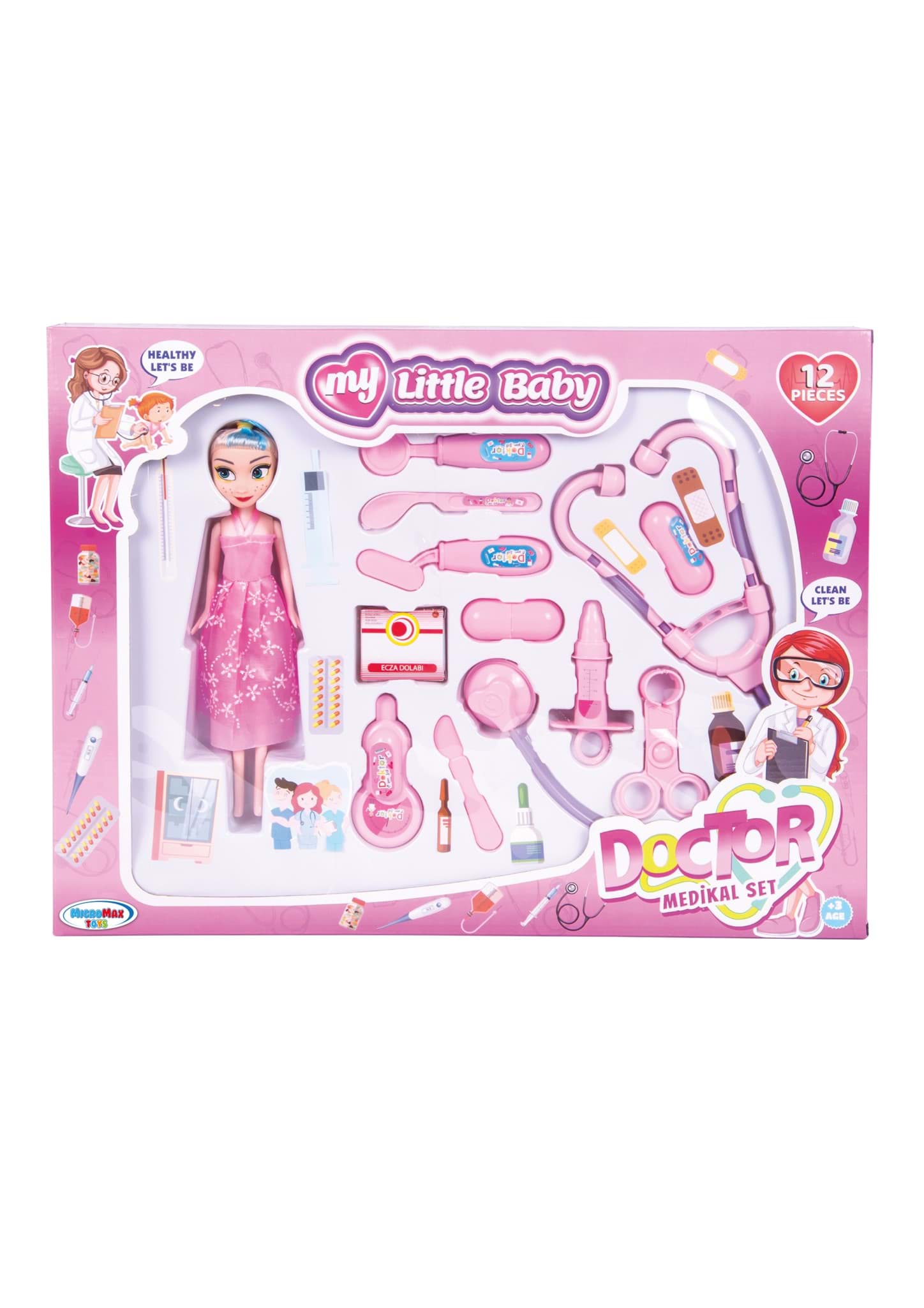 KUTULU-BEBEKLİ-DOKTOR-SETİ(PEMBE) resmi